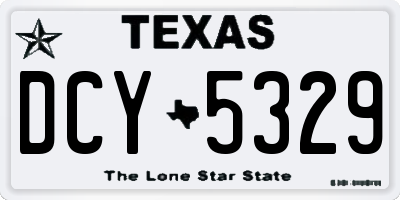 TX license plate DCY5329