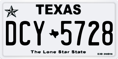 TX license plate DCY5728