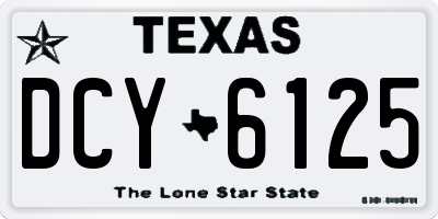 TX license plate DCY6125