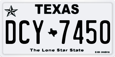 TX license plate DCY7450