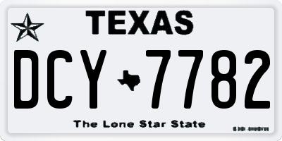 TX license plate DCY7782