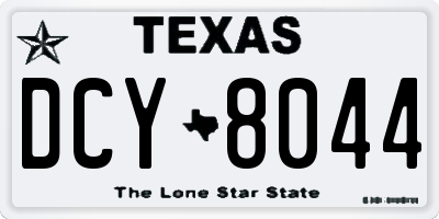TX license plate DCY8044