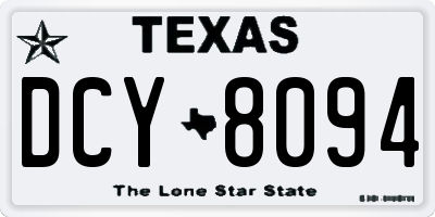 TX license plate DCY8094