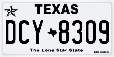 TX license plate DCY8309