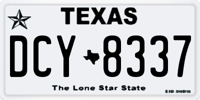 TX license plate DCY8337