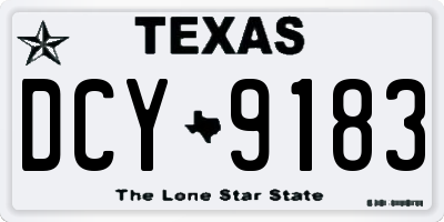 TX license plate DCY9183