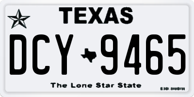 TX license plate DCY9465