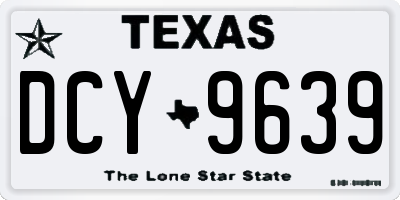 TX license plate DCY9639
