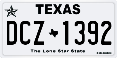 TX license plate DCZ1392