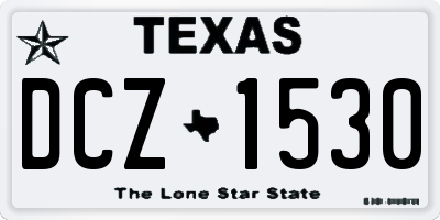TX license plate DCZ1530