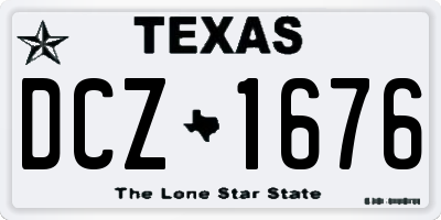 TX license plate DCZ1676