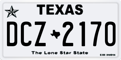 TX license plate DCZ2170