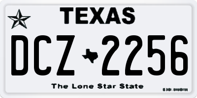 TX license plate DCZ2256