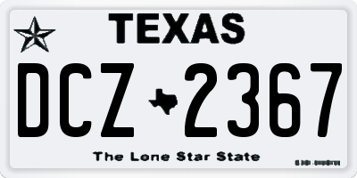 TX license plate DCZ2367