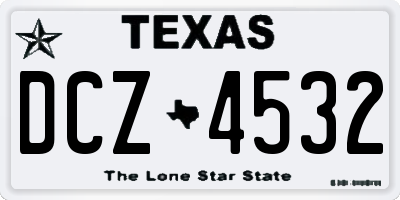 TX license plate DCZ4532