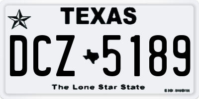 TX license plate DCZ5189