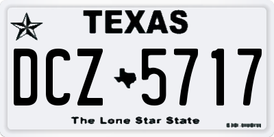 TX license plate DCZ5717