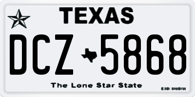 TX license plate DCZ5868