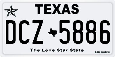 TX license plate DCZ5886