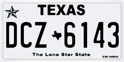 TX license plate DCZ6143