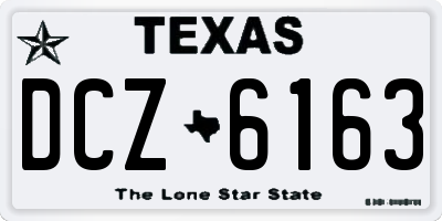 TX license plate DCZ6163