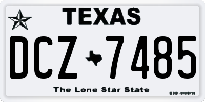 TX license plate DCZ7485