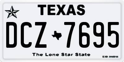 TX license plate DCZ7695