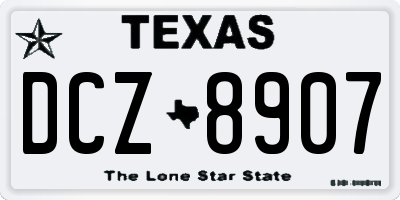 TX license plate DCZ8907