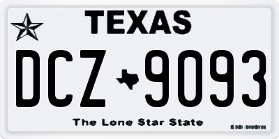 TX license plate DCZ9093
