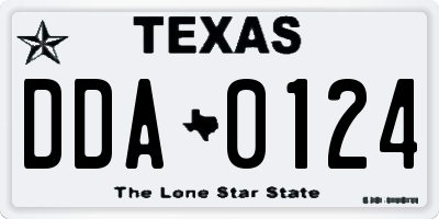 TX license plate DDA0124