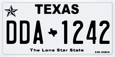 TX license plate DDA1242