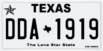 TX license plate DDA1919