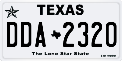 TX license plate DDA2320