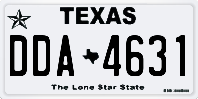 TX license plate DDA4631