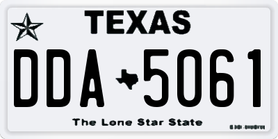 TX license plate DDA5061