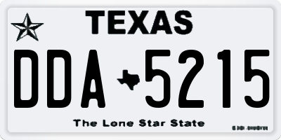 TX license plate DDA5215