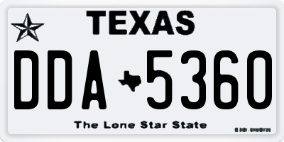 TX license plate DDA5360