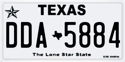 TX license plate DDA5884