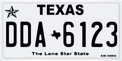 TX license plate DDA6123