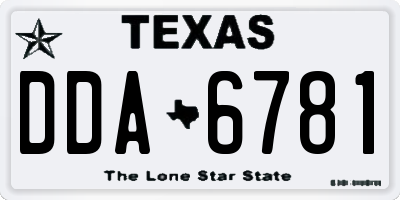 TX license plate DDA6781