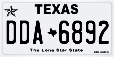 TX license plate DDA6892