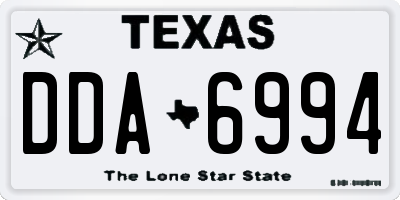 TX license plate DDA6994