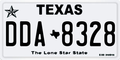 TX license plate DDA8328
