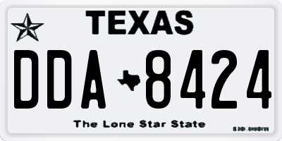 TX license plate DDA8424
