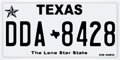 TX license plate DDA8428
