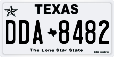 TX license plate DDA8482