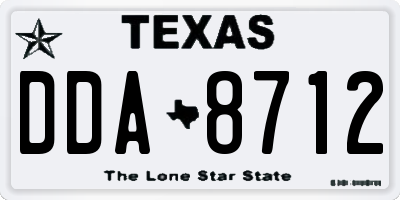 TX license plate DDA8712