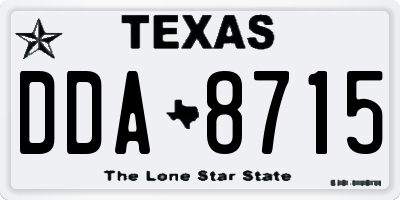 TX license plate DDA8715
