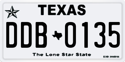 TX license plate DDB0135