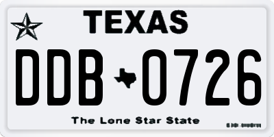 TX license plate DDB0726